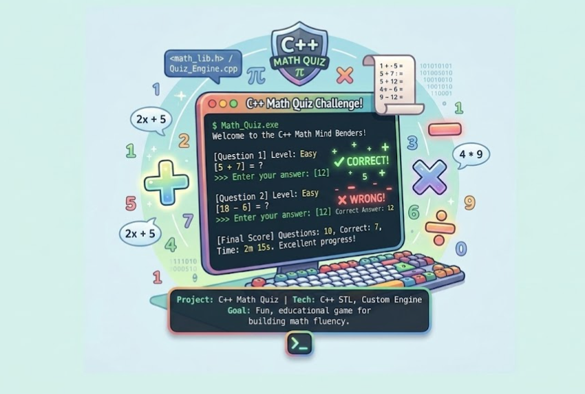Math Quiz Game - C++ Console App